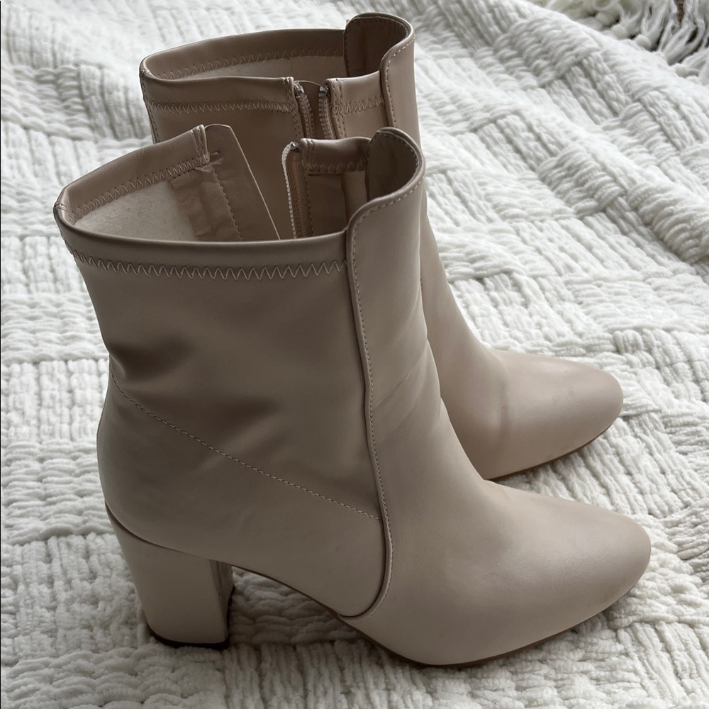 Elegant Cream Ankle Boots